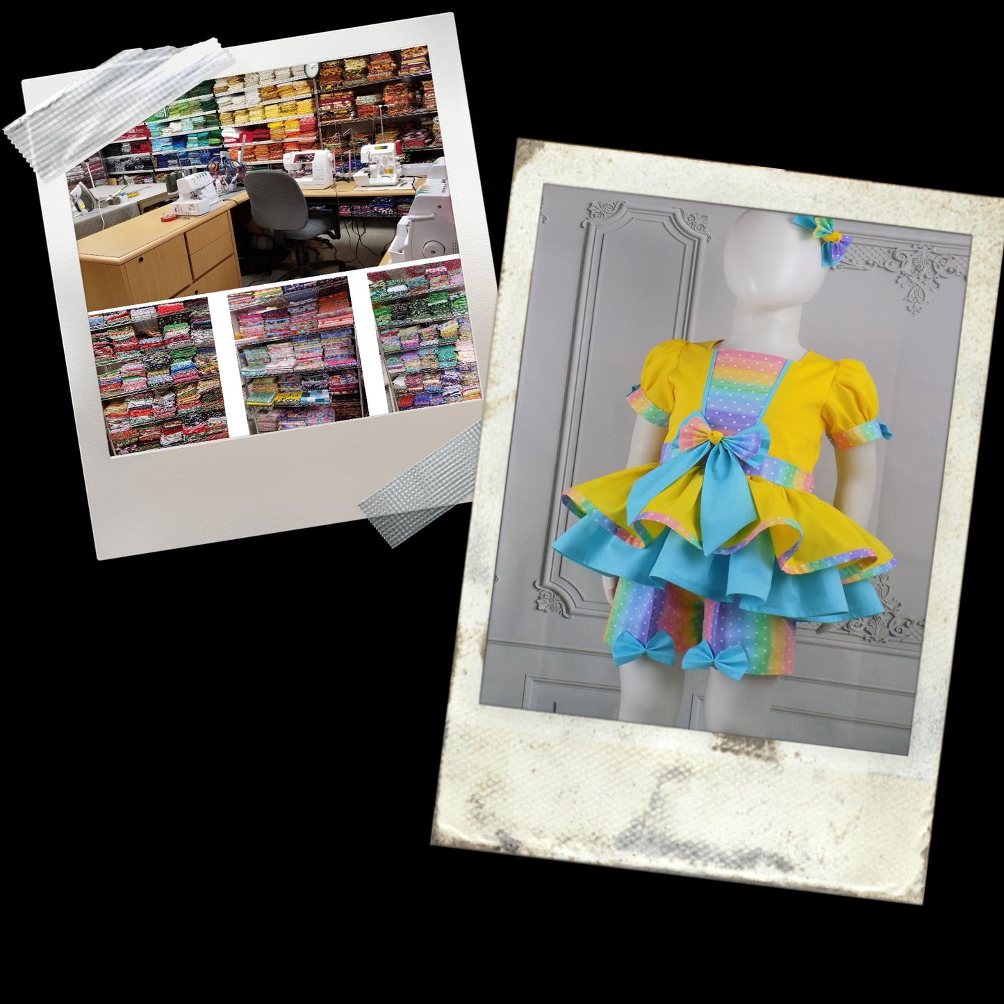 Pastel Rainbow and Dots Pageant Casual Wear Outfit. Top Shorts Bow Set. Perfect for Spring or Summer