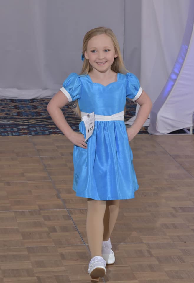 Turquoise Blue Interview Dress for Pageants in Faux Silk Dupioni for Toddlers