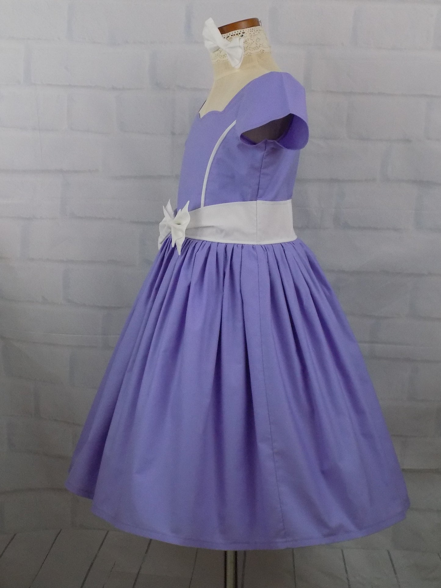 Princess Seam Interview Dress with Sweetheart Neckline and Short Sleeves for Pageant Tots to Mini Miss