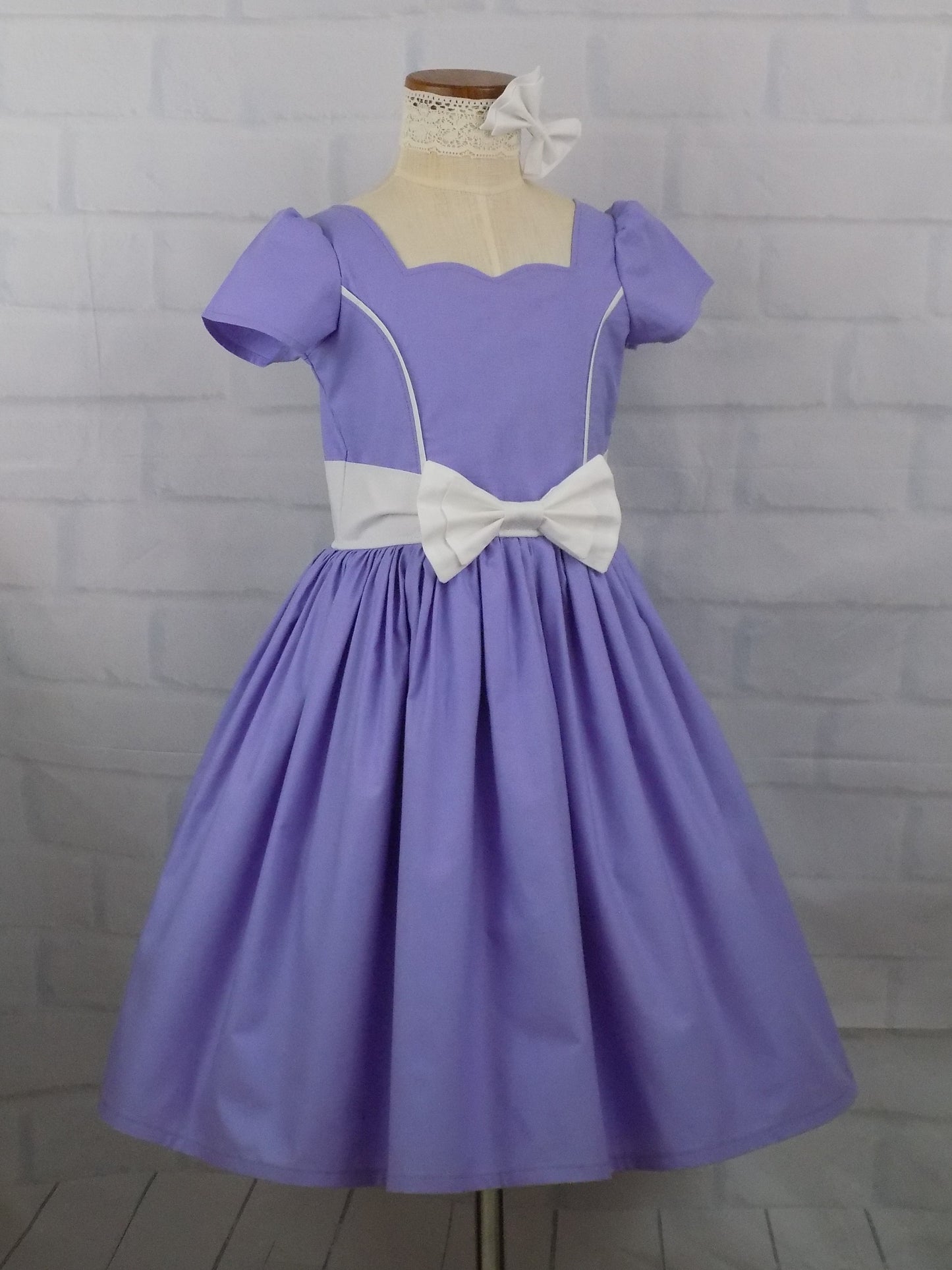 Princess Seam Interview Dress with Sweetheart Neckline and Short Sleeves for Pageant Tots to Mini Miss