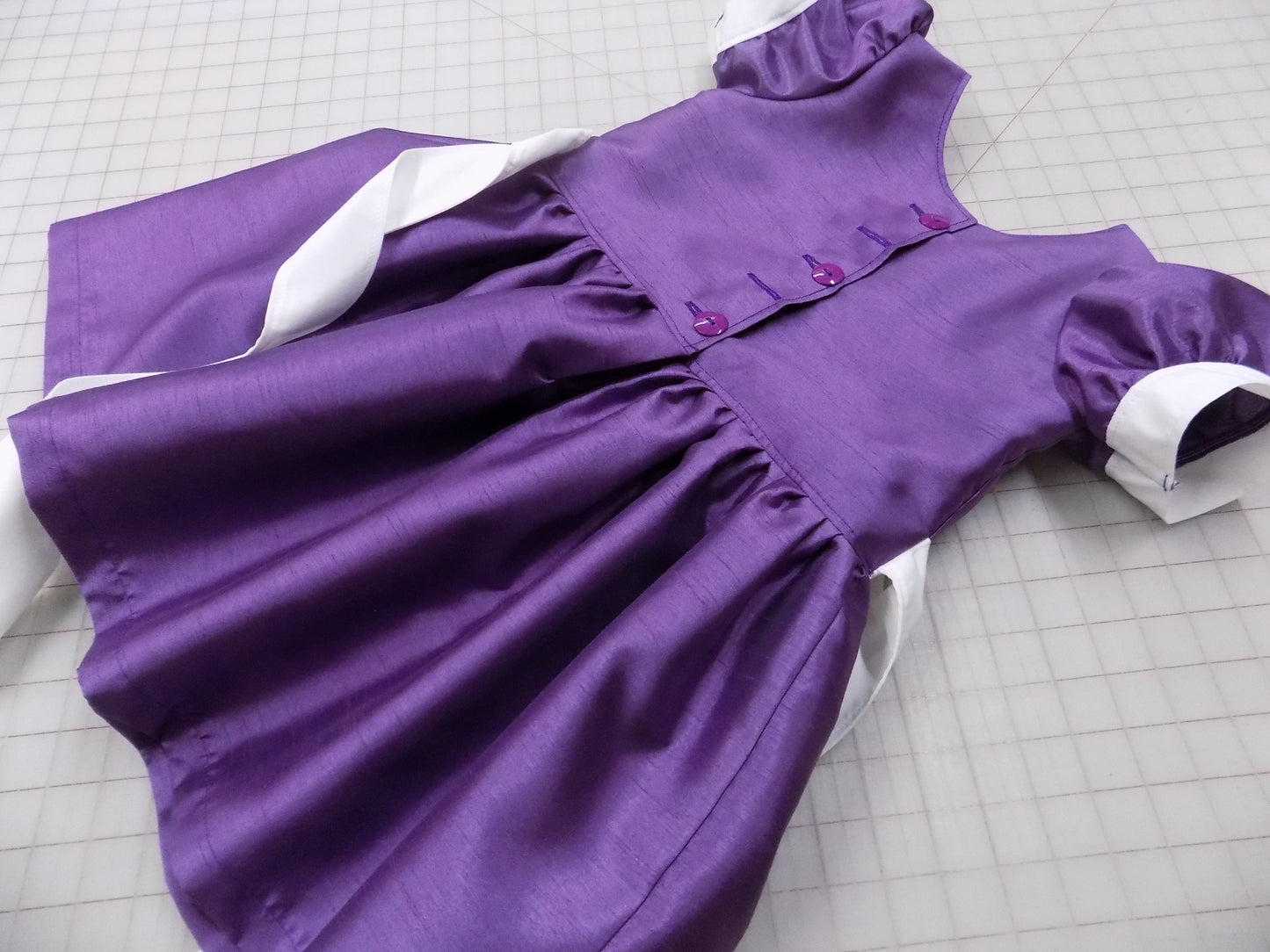 Interview Dress in Purple for Pageants in Faux Silk Dupioni for Babies and Toddlers