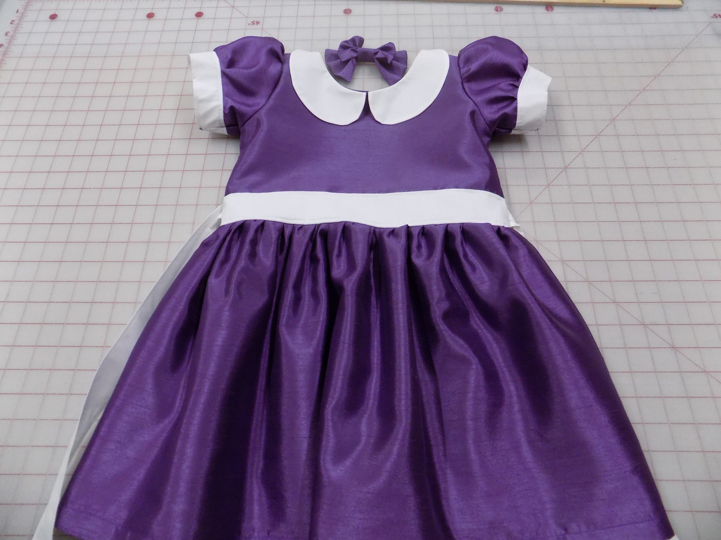 Interview Dress in Purple for Pageants in Faux Silk Dupioni for Babies and Toddlers