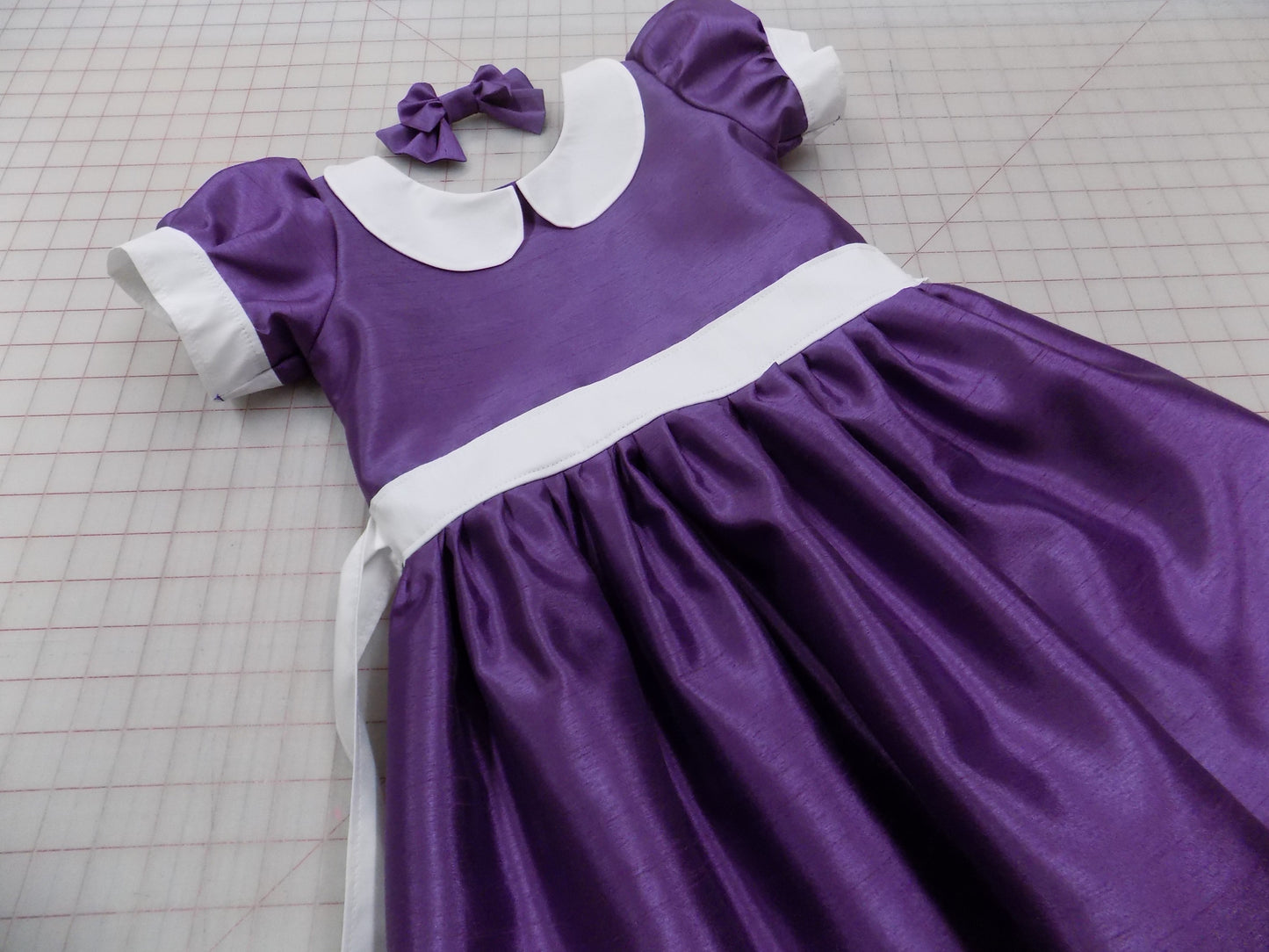 Interview Dress in Purple for Pageants in Faux Silk Dupioni for Babies and Toddlers