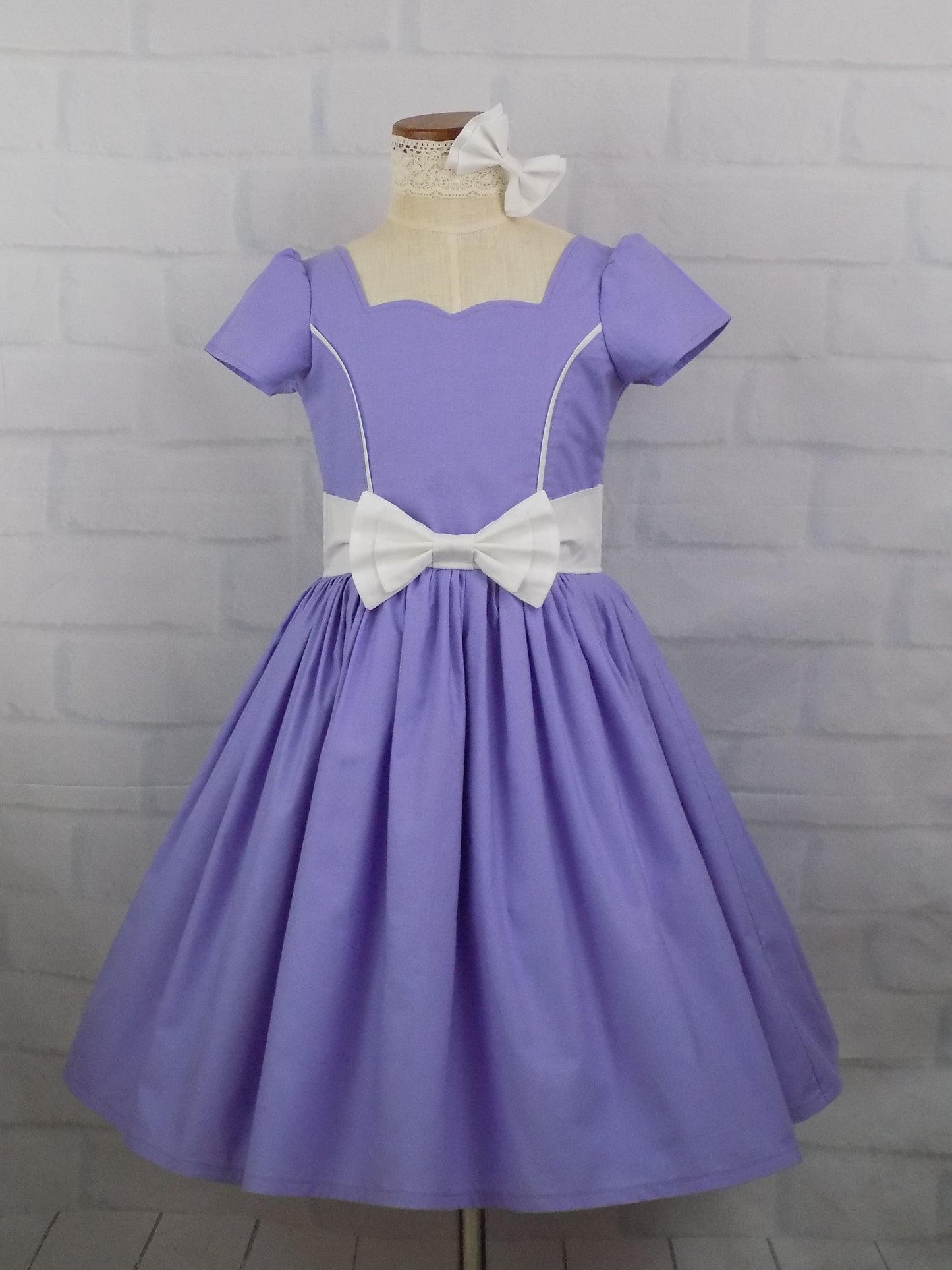 Princess Seam Interview Dress with Sweetheart Neckline and Short Sleeves for Pageant Tots to Mini Miss