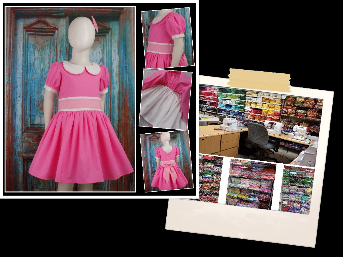 Interview Dress with Round Neckline and Cute Collar and Short Sleeves for Pageant Tots