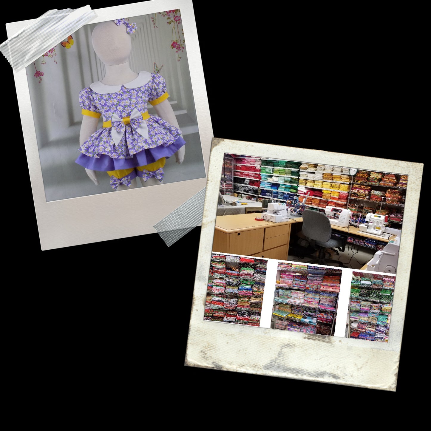 Purple Floral Pageant Casual Wear Outfit with White Daisies. Top Shorts Bows Sportswear Set