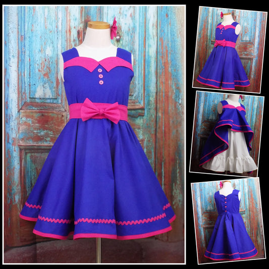 Button Back Interview Dress with Sweetheart Neckline and Cute Collar for Pageants in Baby to Teen sizes